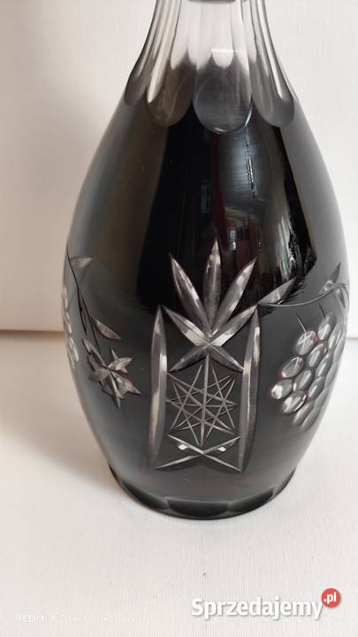 Karafka Kryształowa Rubinowa Pięknie Szlifowana Wiązów