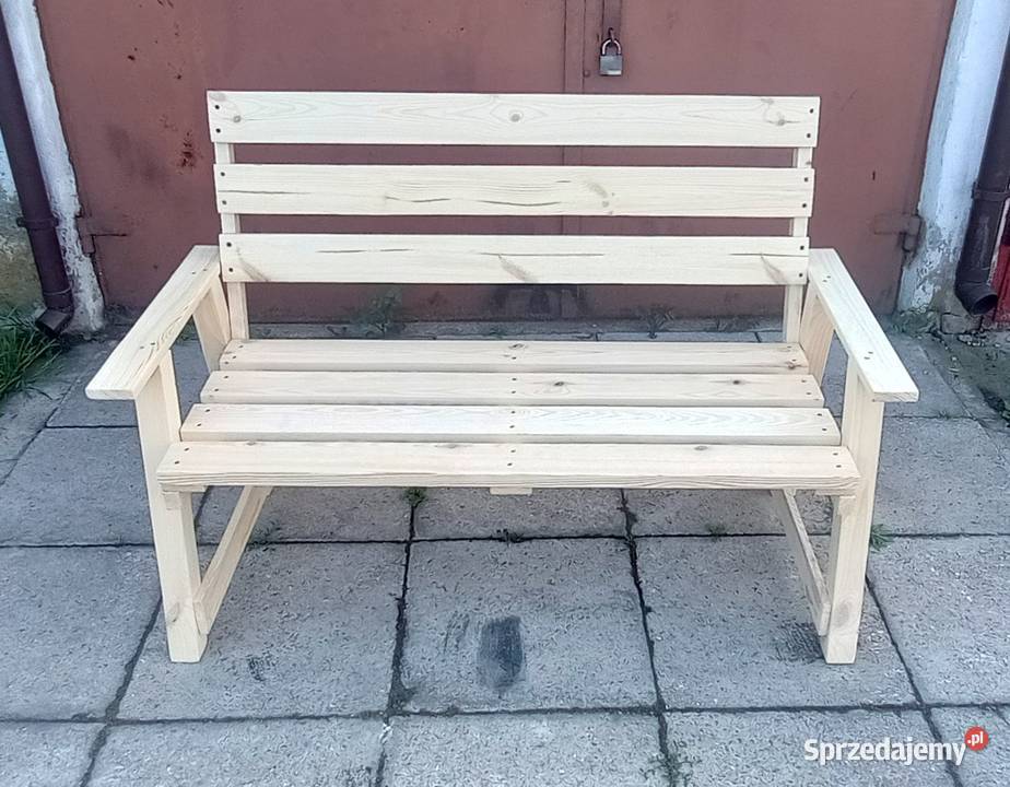 Ławka drewniana sosnowa ławka z kantówek 120 Opoczno