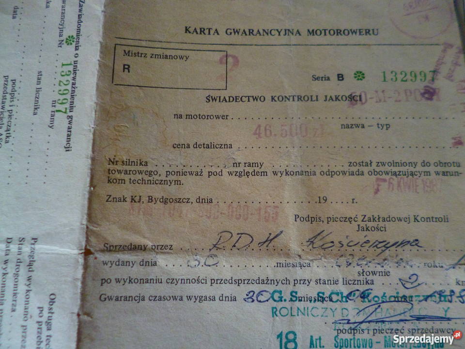 Orginalna MOTORYNKA PONY 2 1982 z dokumentami niebieski Kraków sprzedam