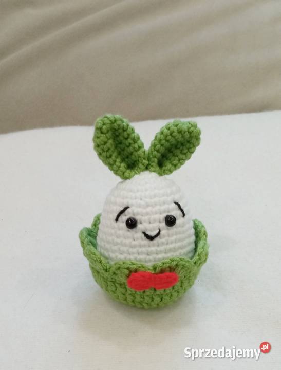 Jajko zajączek wykonane na szydełku Łask