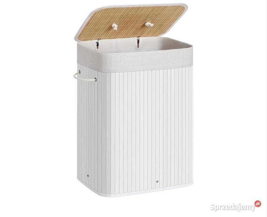 SONGMICS Kosz na pranie 72L z pokrywką bambusowy Gorzów Wielkopolski