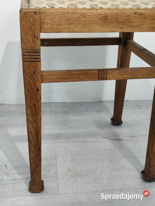 Stylowy Dębowy Stołek Art Deco Oryginalny łódzkie Poddębice sprzedam