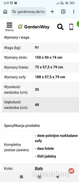 Meble ogrodowe okazja Zestawy mebli ogrodowych Ogród Uciechów