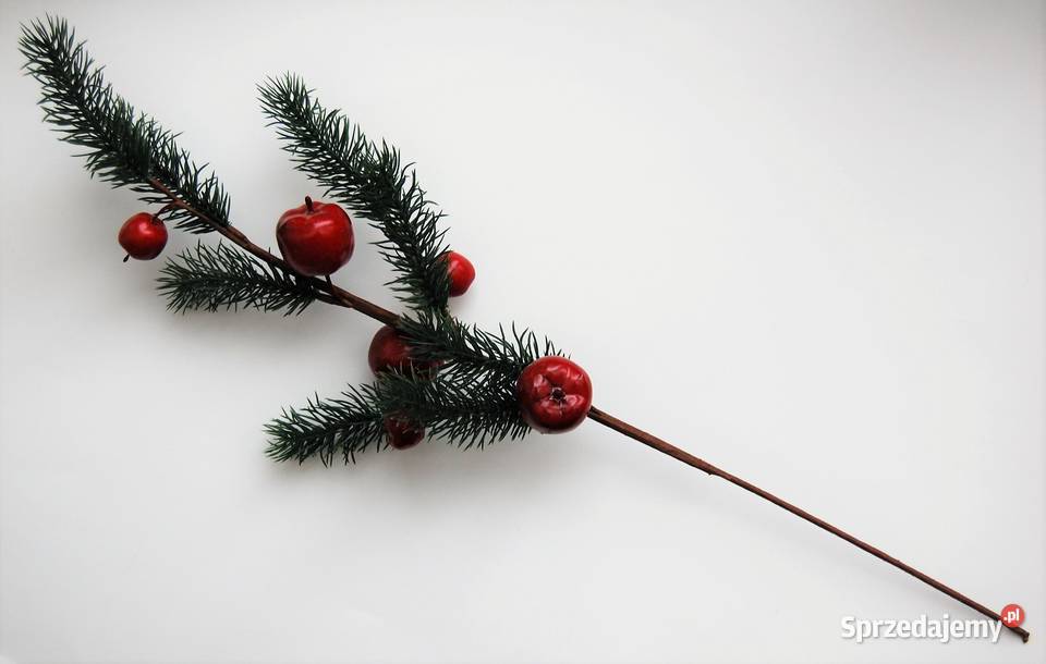 Gałązka świąteczna iglasta świerk jabłka 60 Lublin sprzedam