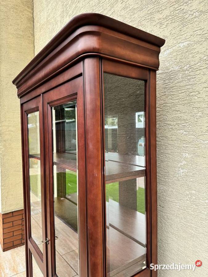 Witryna drewniana szafa przeszklona biblioteka Kredensy i witryny Sulbiny
