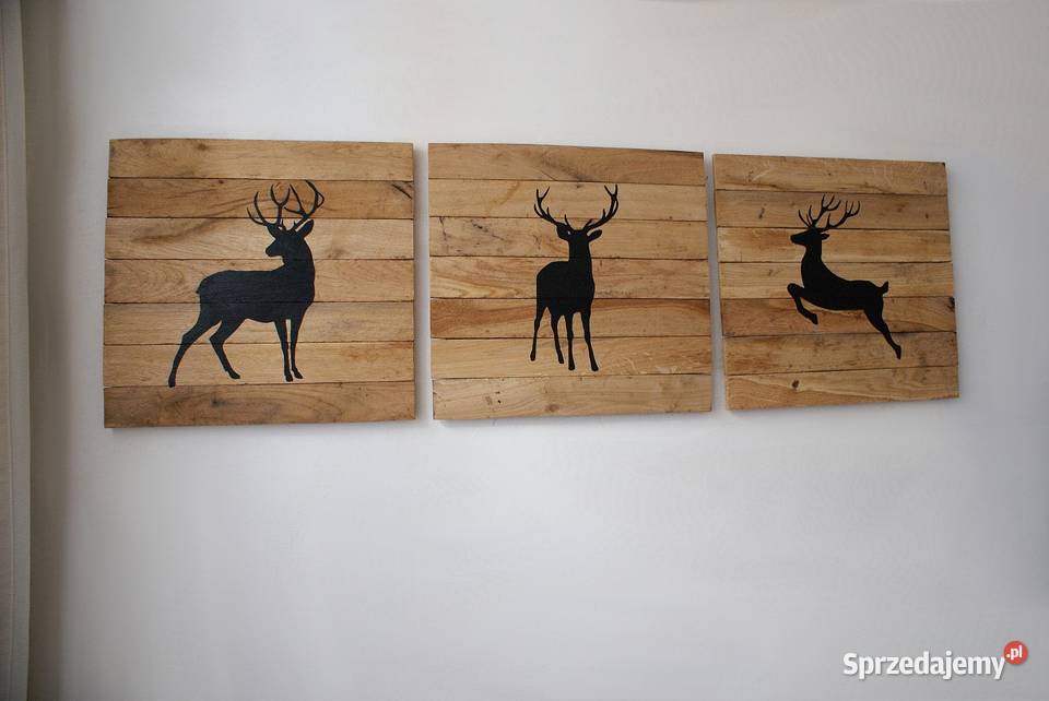 3x drewniany obraz Trypryk Deski stare drewno Krosno