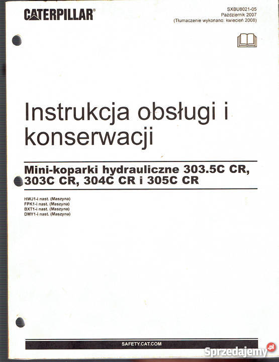 DTR Instrukcja obsługi mini koparka gąsienicowa Brzesko