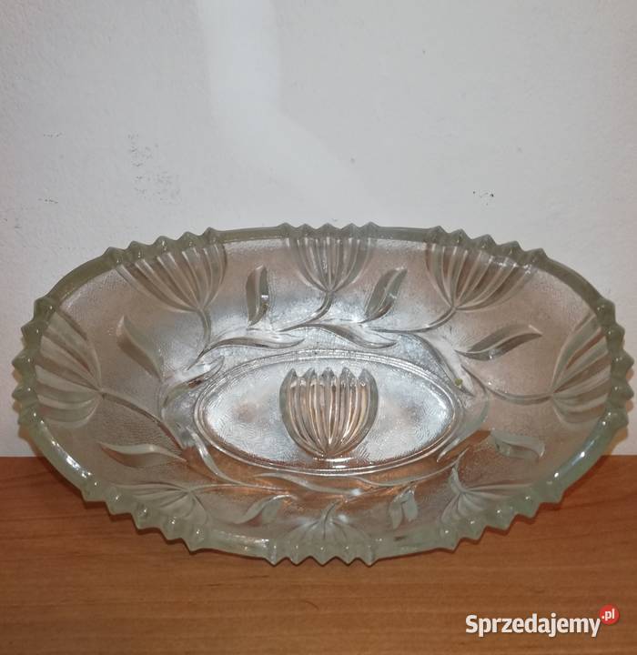 Stare szkło PRL Żardiniera Tulipany HSG Warszawa