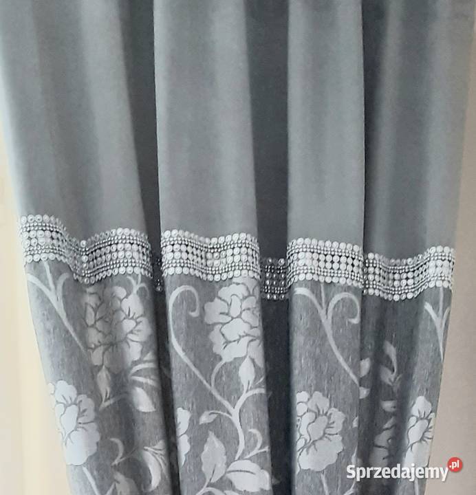 Zasłony szary kwiat