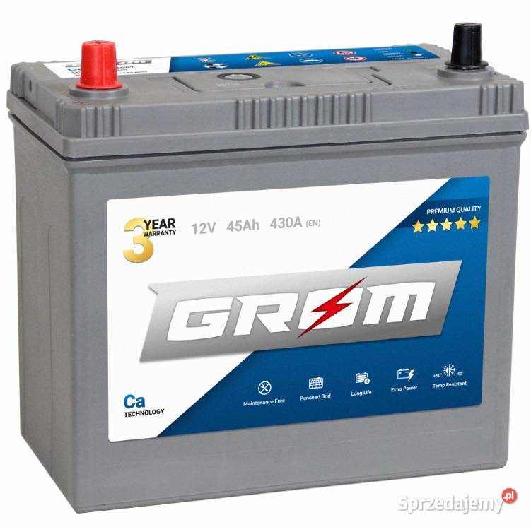 Akumulator 45Ah 430A Grom Premium Japan L P Kościerzyna sprzedam
