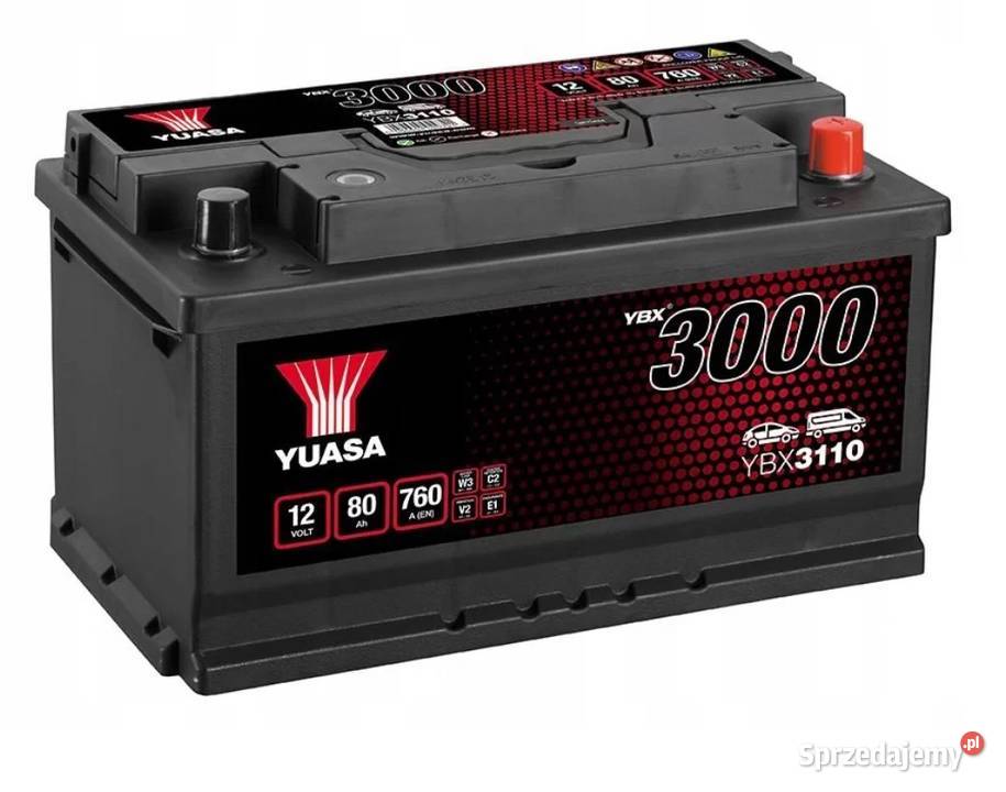 Akumulator Yuasa Standard 12V 80Ah 760A Prawy Gdynia