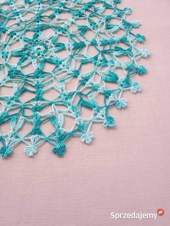 Szydełkowa serwetka listki koniczyny 34 łódzkie Łódź