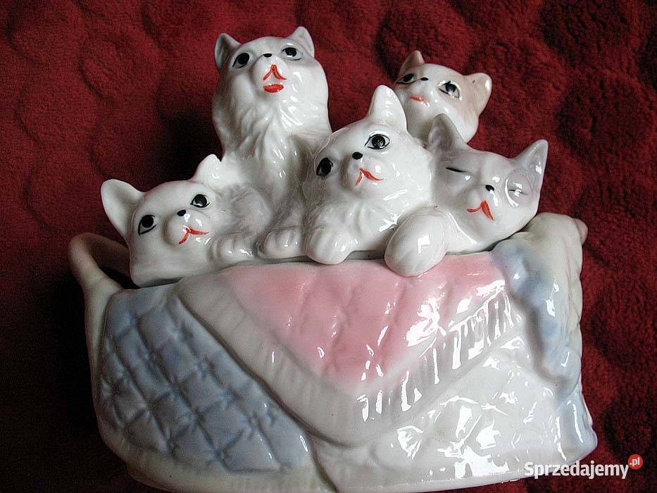 Kot rodzina cudownych kotów porcelana 14 x 16 x Siedlce