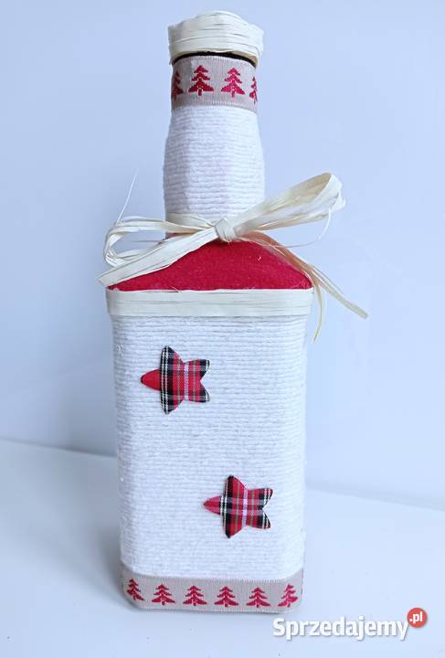 Butelka ręcznie zdobiona Boże Narodzenie Kante Katowice