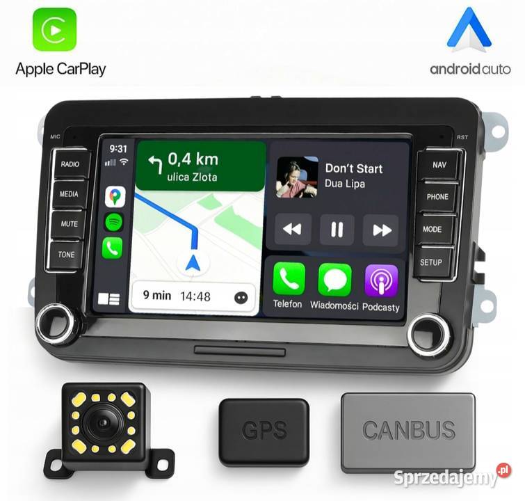 Radio Android Apple car VW seat Skoda 6GB Klucze