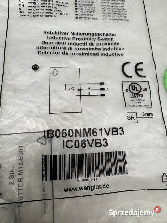 Wenglor IB060NM61VB3 IC06VB3 Czujnik zbliżeniowy mazowieckie Warszawa