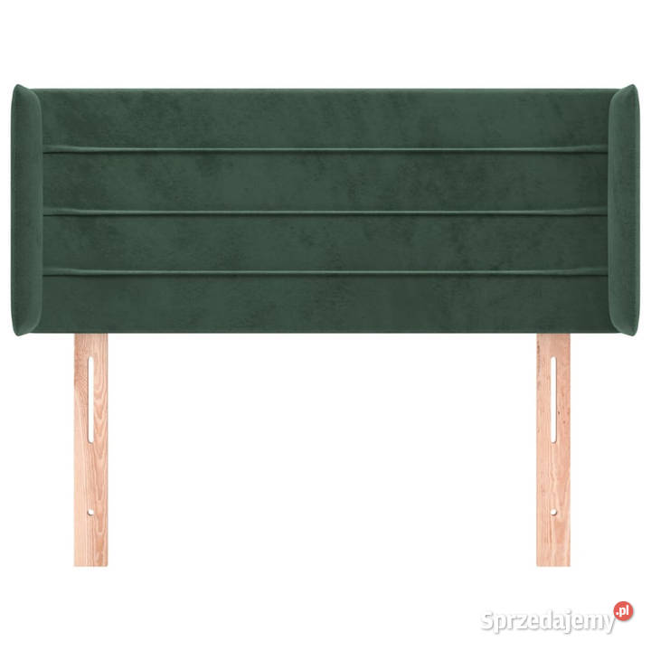 Zagłówek uszak ciemnozielony 83x16x7888 aksamit