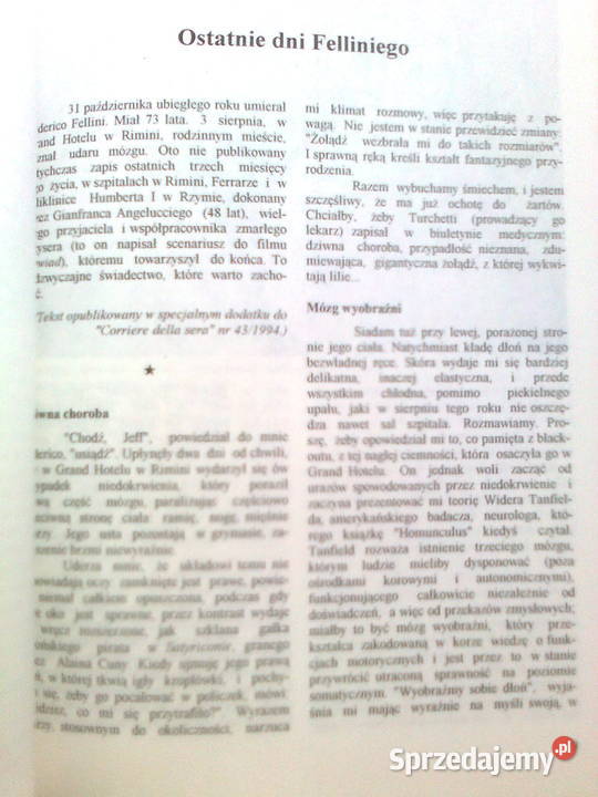 Federico Fellini Filmoteka Narodowa Włoski Pozostałe mazowieckie Warszawa