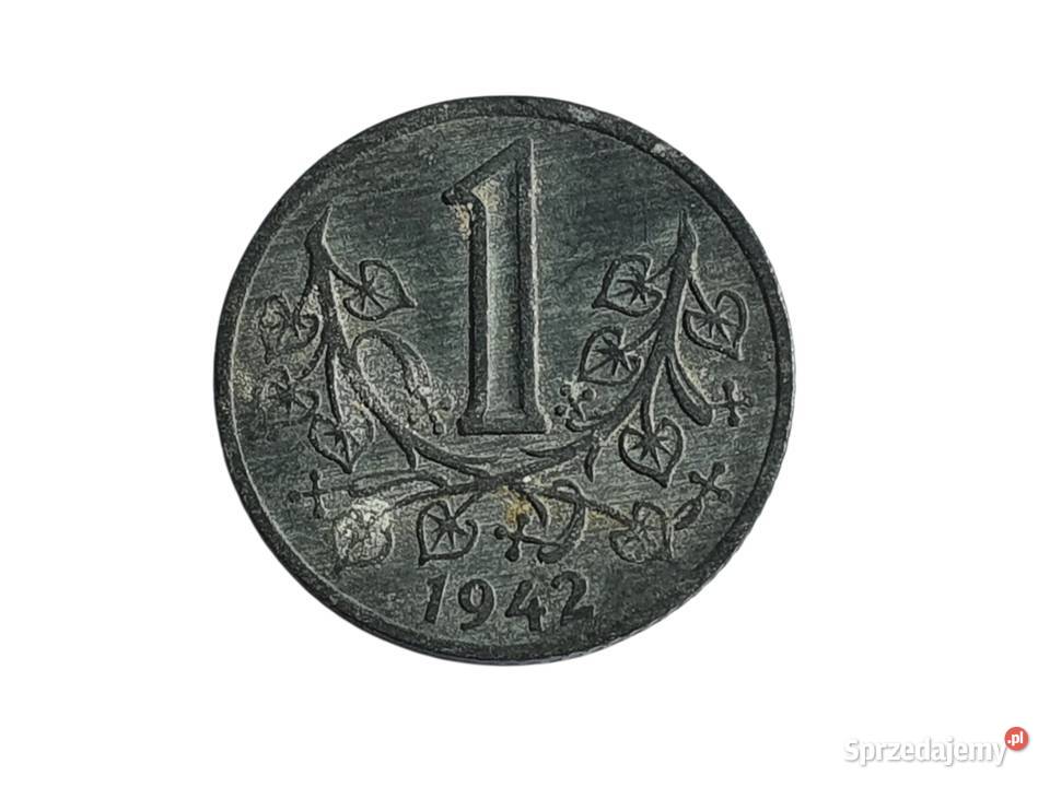 Stara moneta 1 korona Czechy i Morawy 1942 antyk Cieszyn