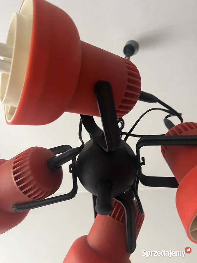 Czerwona lampa wisząca w stylu PRL Połam Piła Swarzędz sprzedam