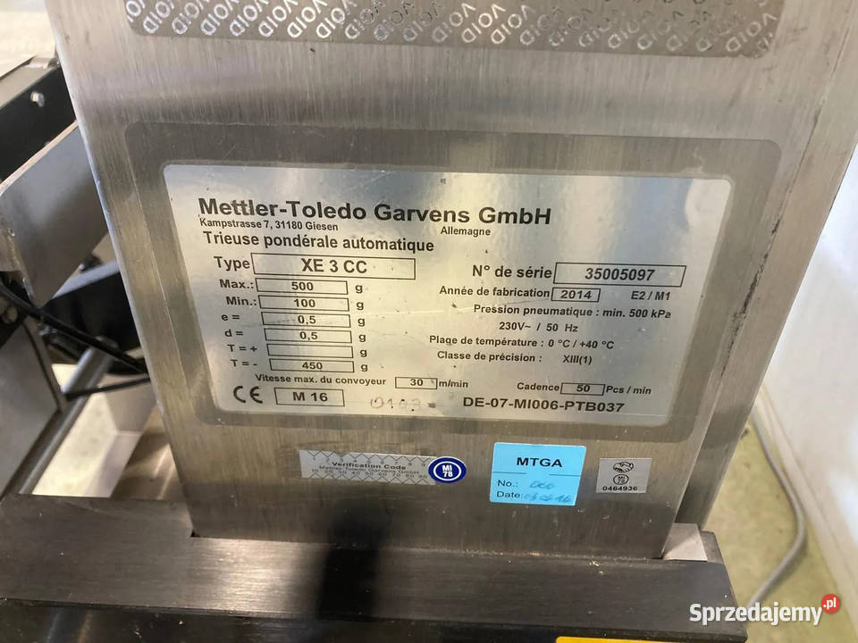 METTLER TOLEDO GARVENS XE 3 CC Dynamiczna waga Krotoszyn