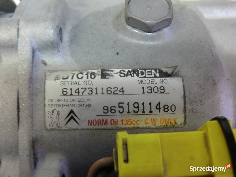 SPRĘŻARKA KLIMATYZACJI PEUGEOT 307 CITROEN osobowe Pozostałe Krzeszowice