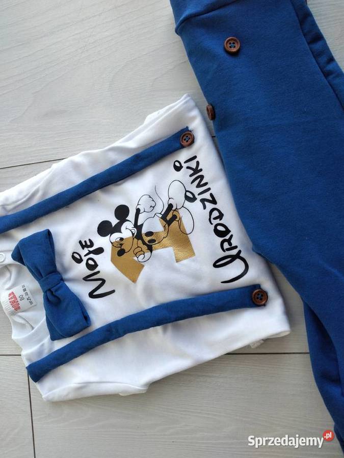 Komplet na roczek chlopca kratka myszka miki Tomaszów Mazowiecki sprzedam