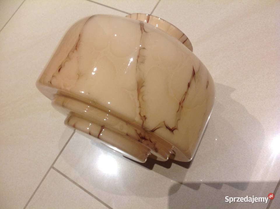 Stary Klosz Szklany Marmurkowy Art Deco Abażury i klosze Nowa Sól