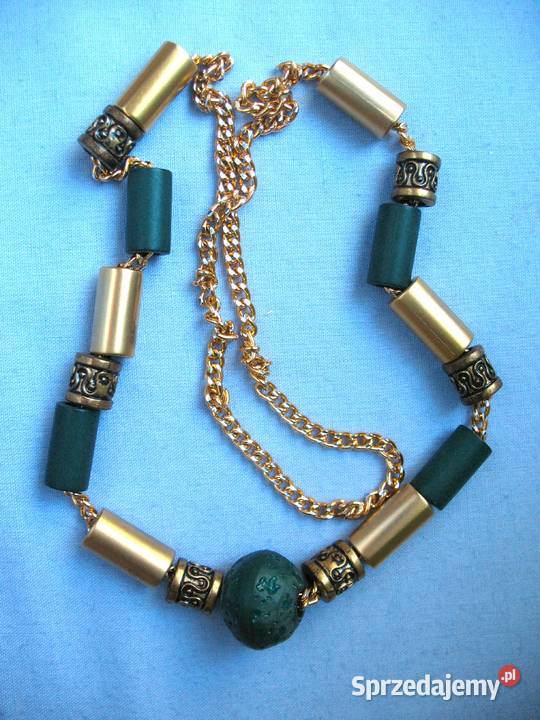 Korale naszyjnik w kolorach zieleni długość 59 Siedlce