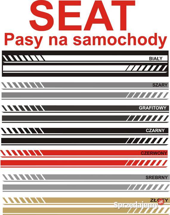 Naklejki Pasy Boczne na każdy Samochód SEAT sprzedam
