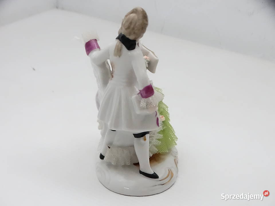 Figurka Porcelanowa Drezno Para Dworska Koronka lubelskie Biłgoraj