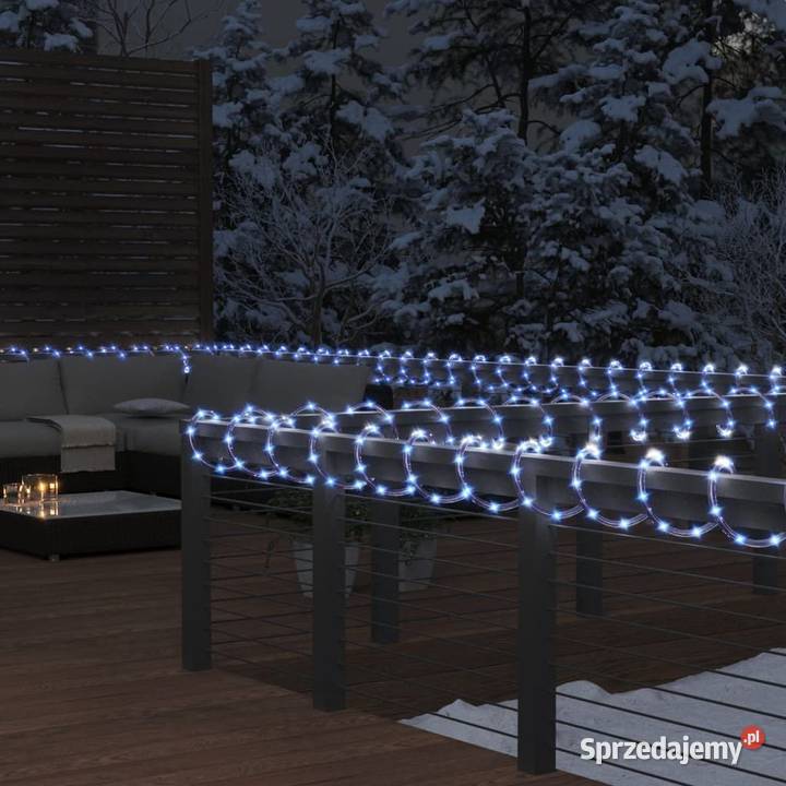 vidaXL Wąż świetlny 1200 LED zimna biel 50 m