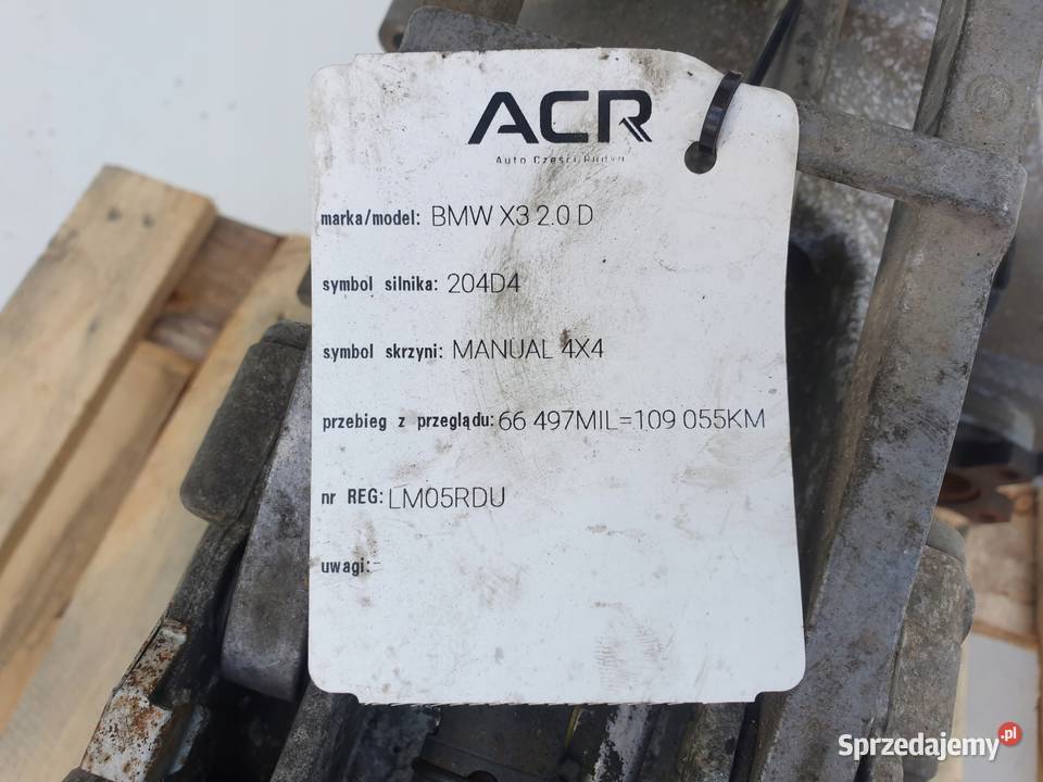 BMW X3 E83 20 D DIESEL REDUKTOR MANUALNEJ Janów