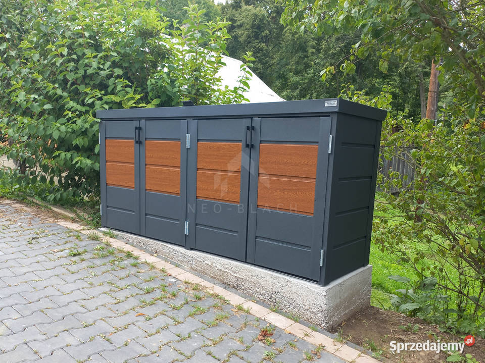 Zabudowa koszy na śmieci wiata śmietnikowa