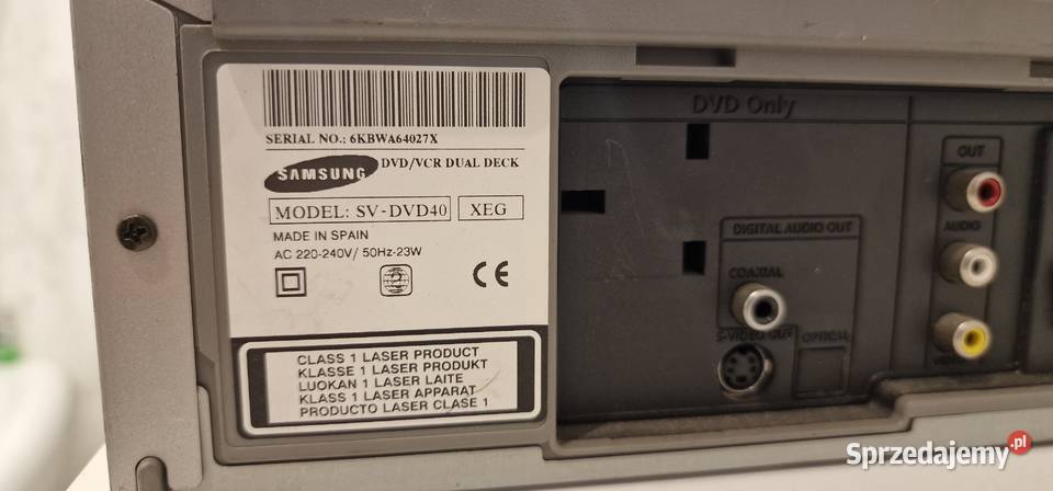 Samsung SVDVD40 KOMBO VHSDVD