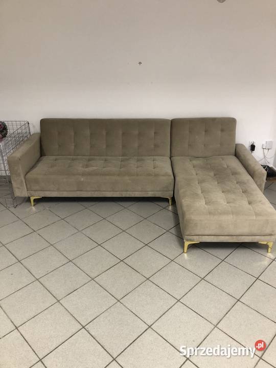 Łóżko narożnik beżowy pikowane Lublin lubelskie