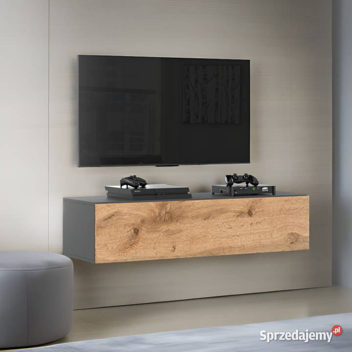 Szafka Rtv Wisząca 140 Loft Pojemna Pod Tv Salon 35cm Elbląg