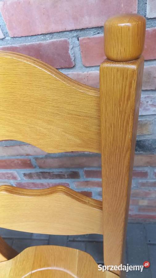 Krzesła dębowe drewniane 4 rustykalne twarde Gawroniec sprzedam