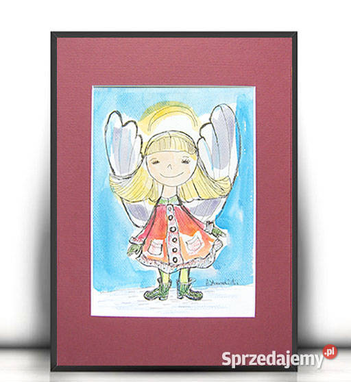 aniołek obrazek ręcznie malowanypokój Obrazki i obrazy Kraków sprzedam