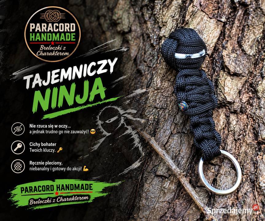 Breloczek z paracordu ninja do kluczy plecaka Kraków