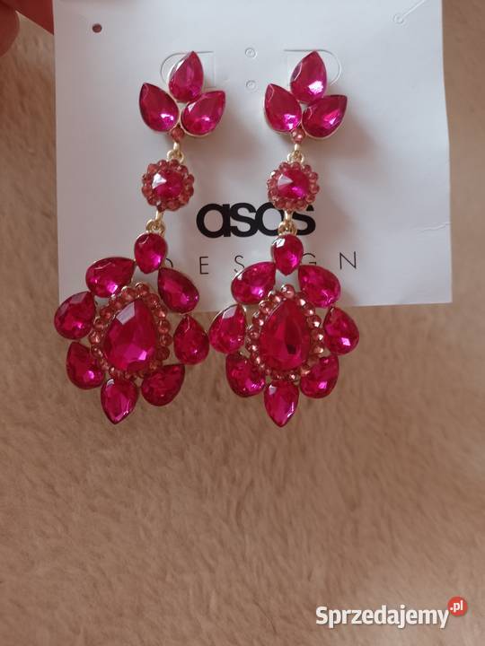 ASOS Bogato zdobione różowe kolczyki Kraków sprzedam
