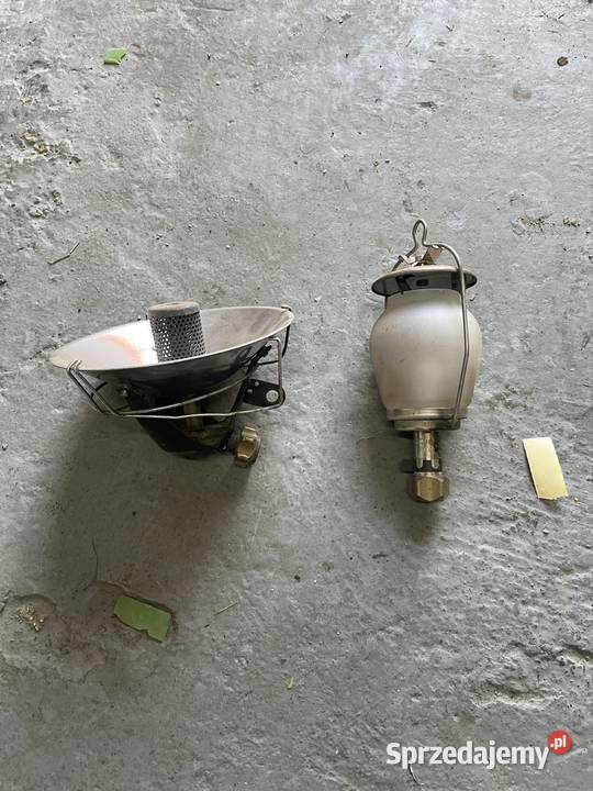 Szklana turystyczna lampa gazowa PRL stare Śrem