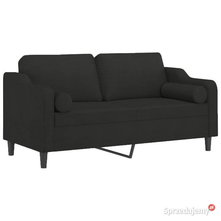 2osobowa sofa z poduszkami czarna 140 tkanina mazowieckie