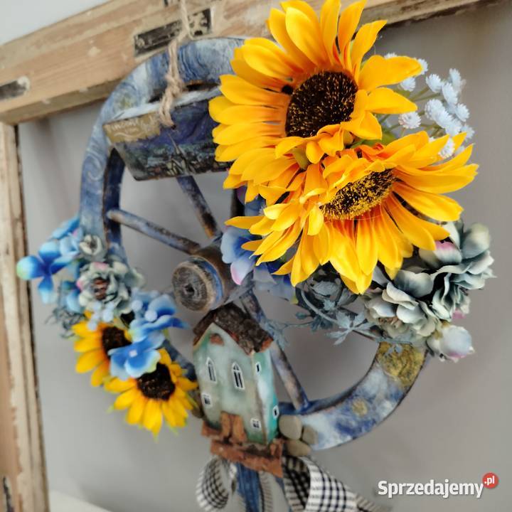 Wianek na drewnianym kole wozu Van Gogh 35 Cieszyn sprzedam