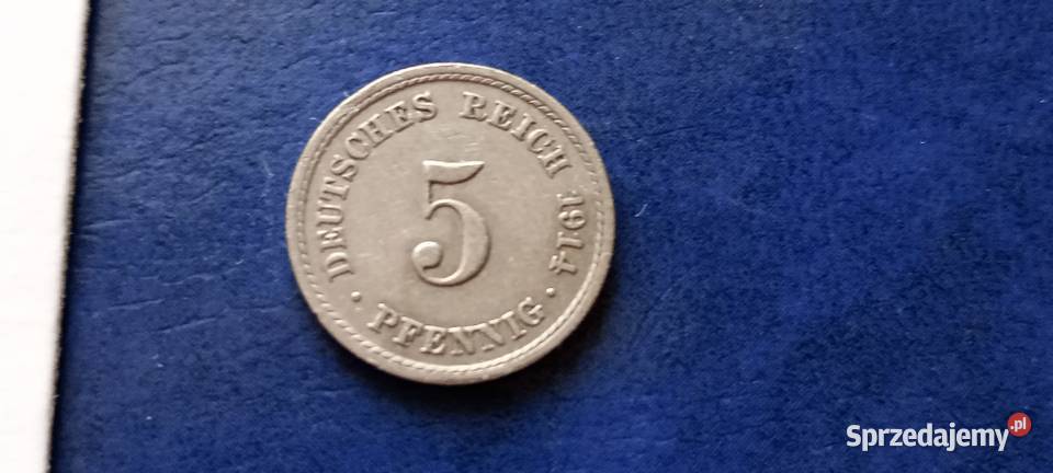 Stare monety 5 fenig 1914 A Niemcy