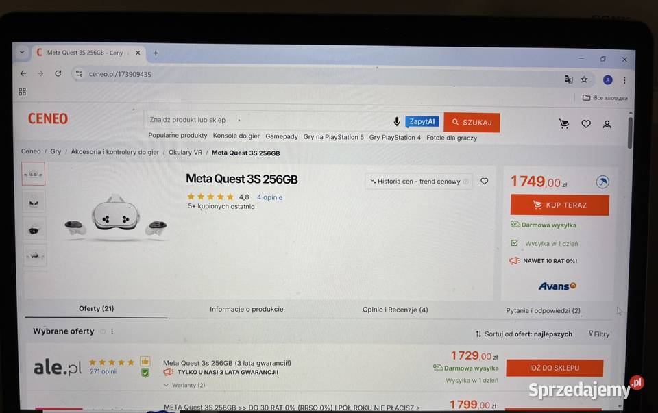 Meta Quest 3s 256gb Nowe Warszawa