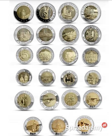5 Złotych KOMPLETNY Pełny Zestaw 23 Monety Lata śląskie Sosnowiec