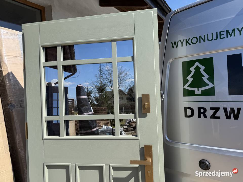 Drzwi zewnętrzne drewniane RĘKI ANGIELSKIE