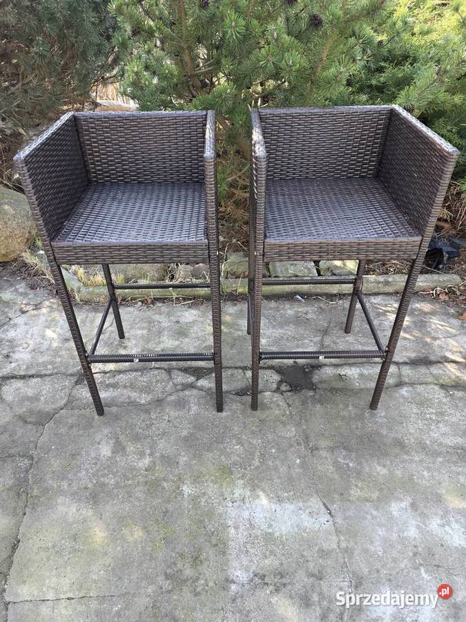 Hokery do ogrodu dwie sztuki odcienie brązu Krzesła ogrodowe Wschowa