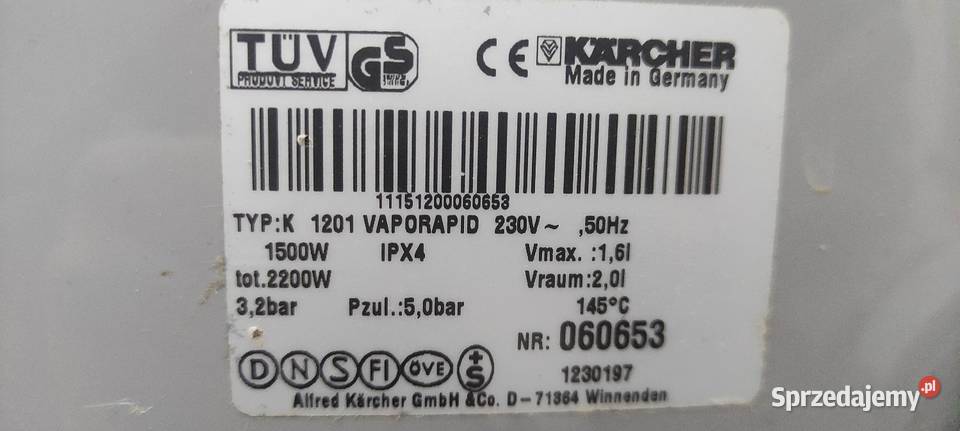Karcher 1201 VAPORAPID odkurzacz piorący myjka Radom